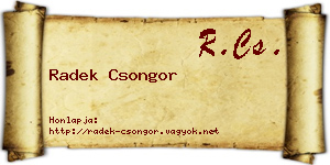 Radek Csongor névjegykártya